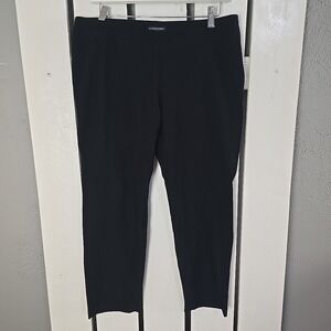 Eileen Fisher Slim Fit Ankle Length Crepe Pants PL Black Stretch Workwear Travel